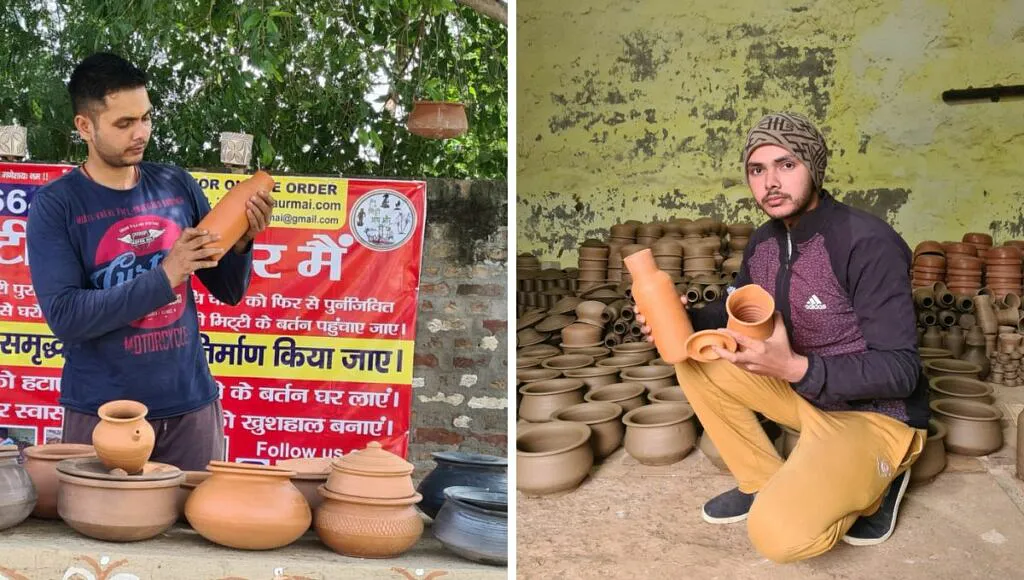 Mitti, me and aap a business venture run by Neeraj Sharma is working on bringing back traditional earthenware. 