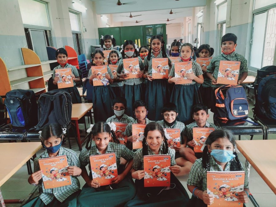 Children in a school for a foundation learning course. 