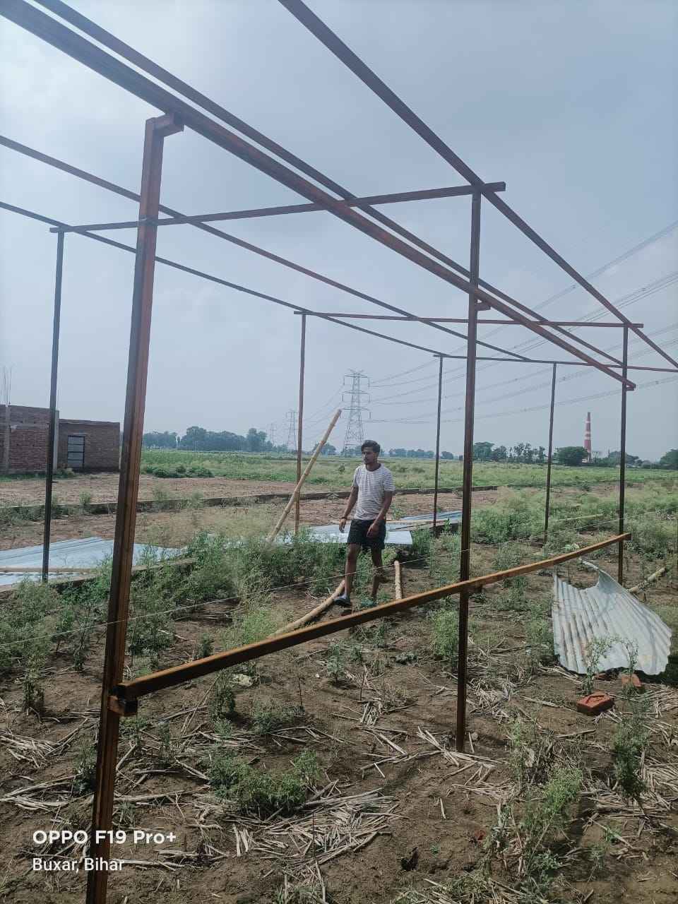 The animal rescue centre built with bamboo sticks by Hariom Chaubey in Bihar