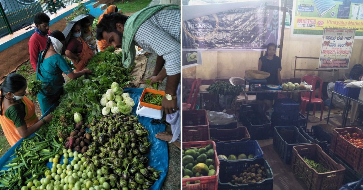 Organic vegetable market scene