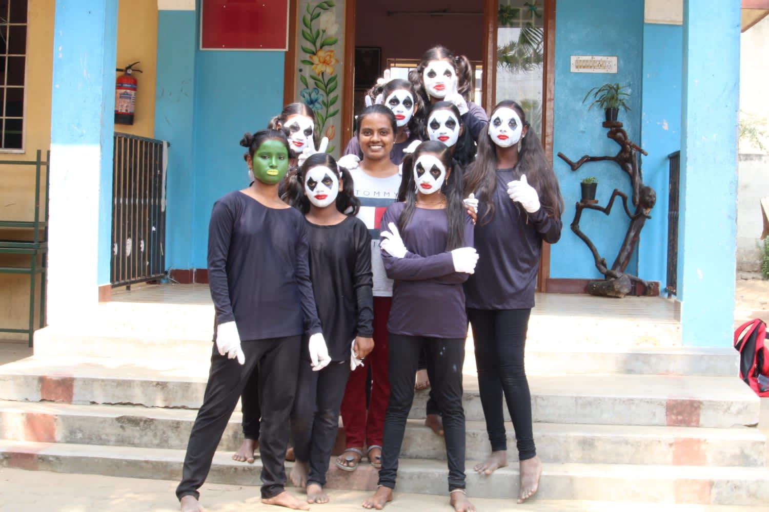 Children working on mime under the Sakhi project of NalandaWay Foundation. 