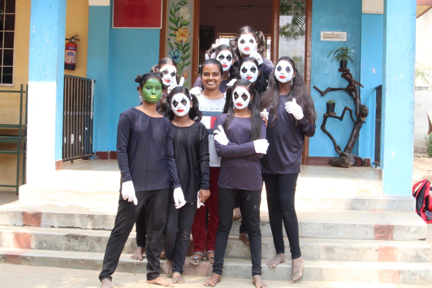 Children mime as part of the NalandaWay Foundation's Sakhi Project. 