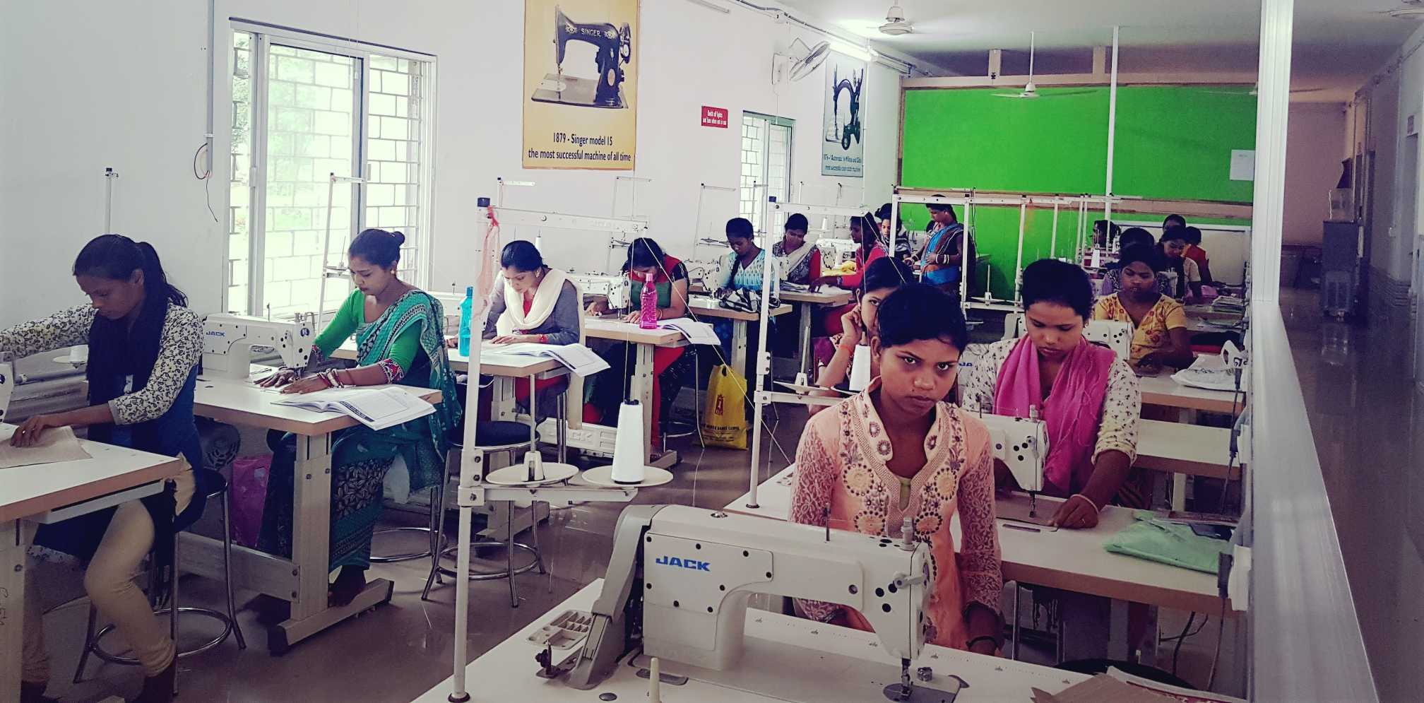 Women artisans and workers at the workshop of Monk & Mei. 