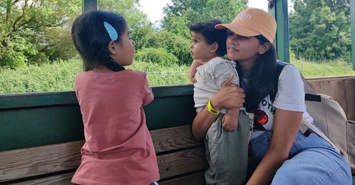 Radhika Nihalani with her two children