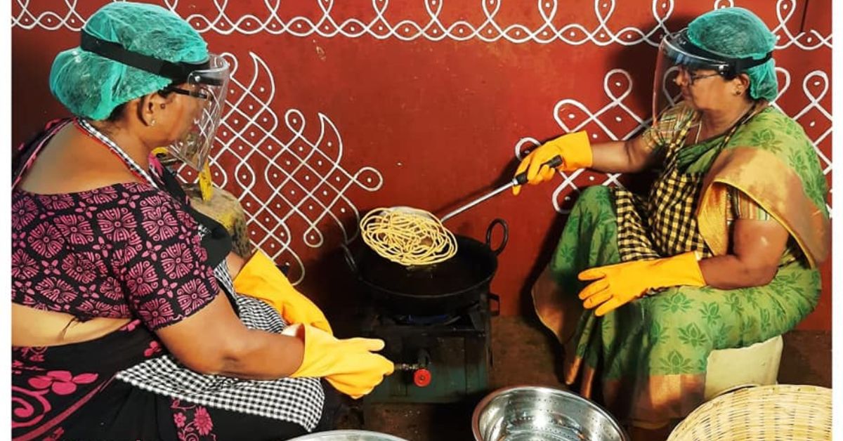Women making traditional snacks at T Snacks.