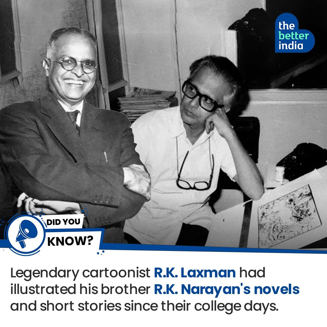 RK Laxman dan RK Narayan, kakak beradik yang memberikan karya sastra klasik dan juga gambar dunia