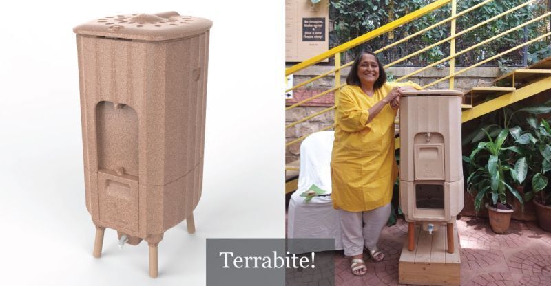 Poonam with the Terrabite, a home composter that makes composting easy, sustainable and quick
