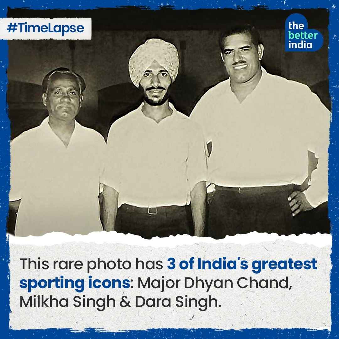 Sporting legends Major Dhyan Chand, Milkha Singh and Dara Singh