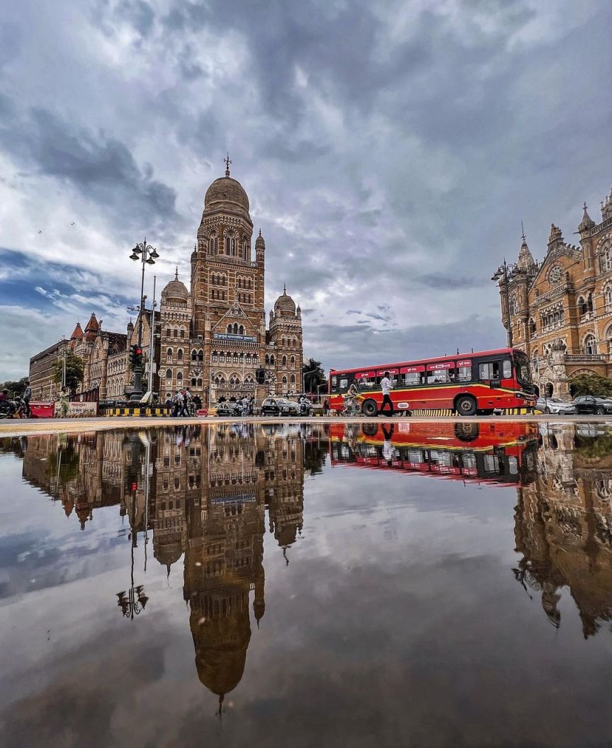 An exterior view of Chhatrapati Shivaji Terminus in Mumbai.