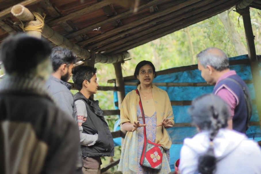 meera chandram of forest first samithi with her team members