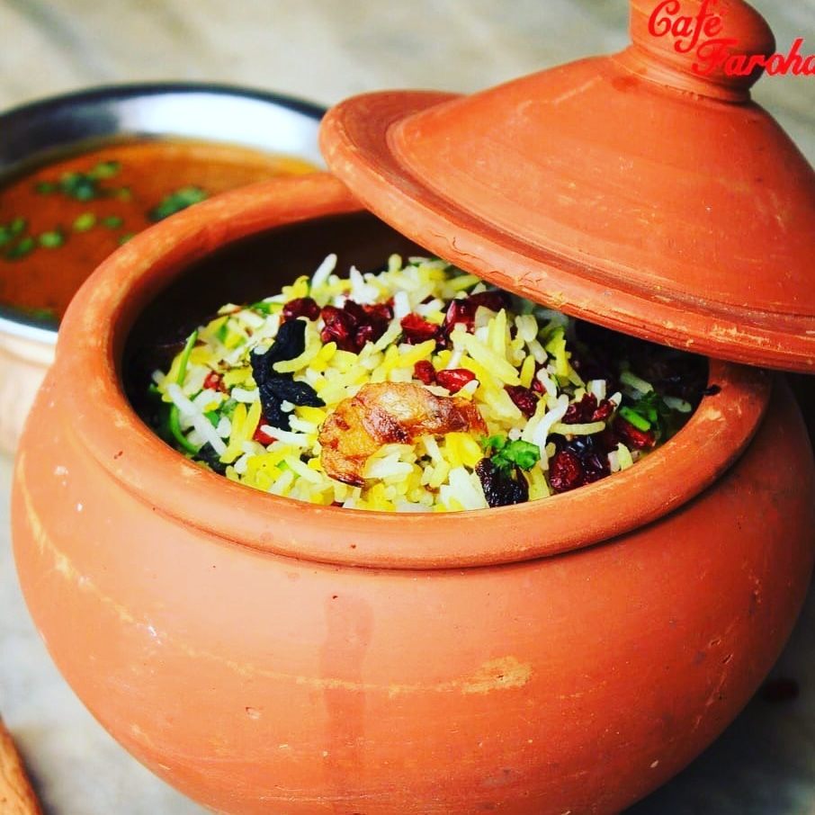 Chicken berry pulao dal is a hit at Cafe Farohar and one of the delicacies