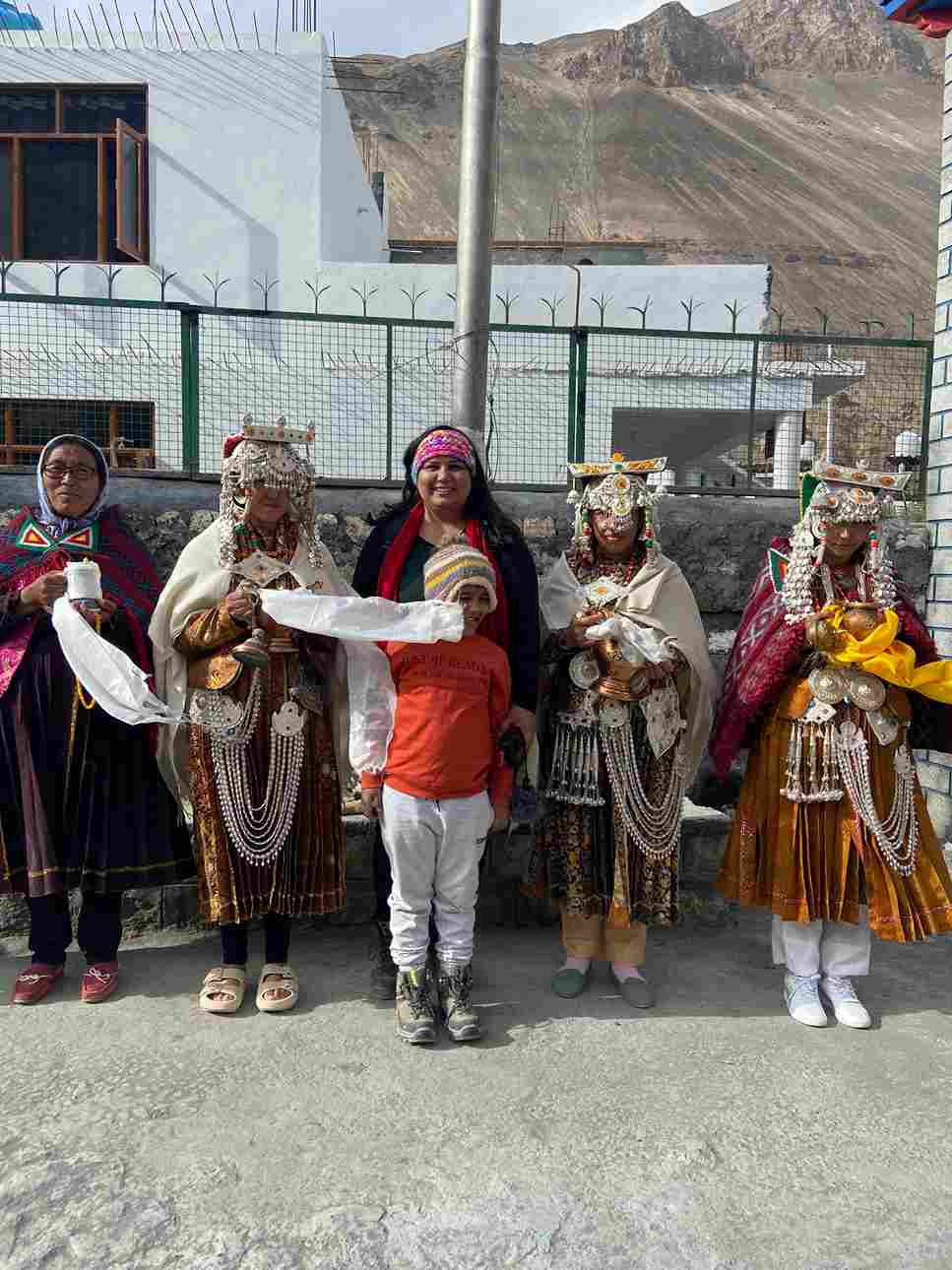 Pransh with the locals in North India