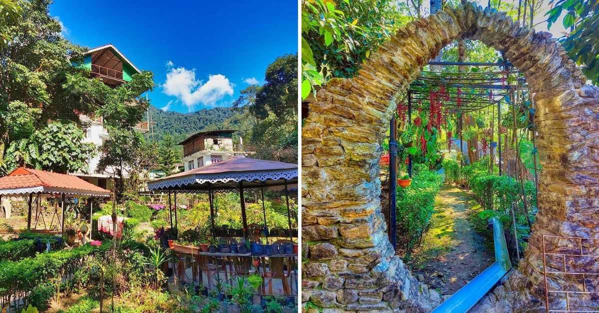 Charming Limboo homestay and its beautiful garden in Yuksom, Sikkim. 