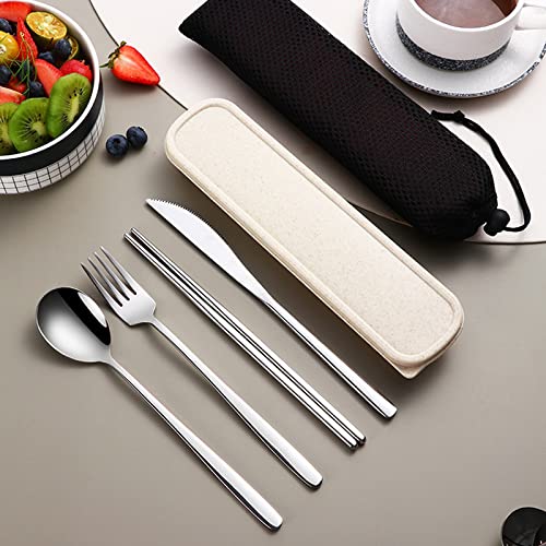 A set of reusable steel cutlery