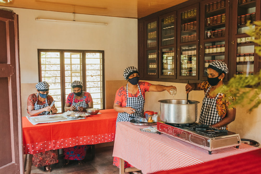 The busy kitchen at Sheila's house