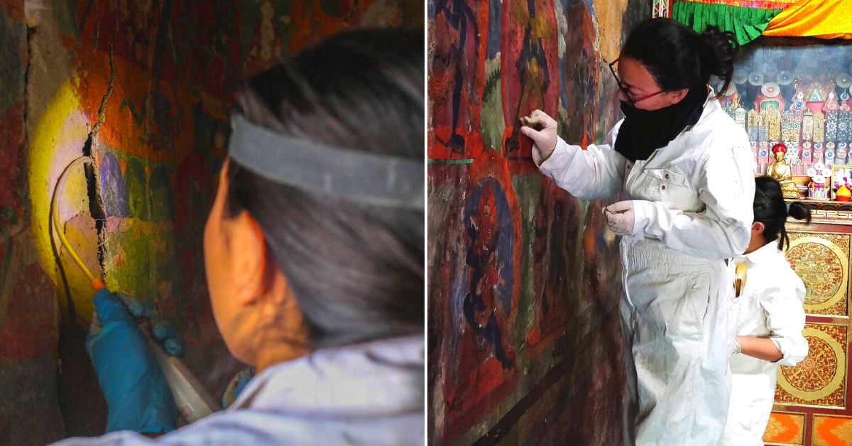 By conserving ancient wall paintings, Noor Jahan of Shesrig Ladakh is preserving Ladakh's heritage  