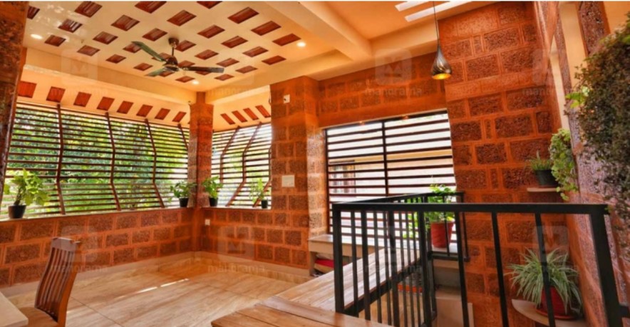 the first floor of the eco friendly house in thrissur