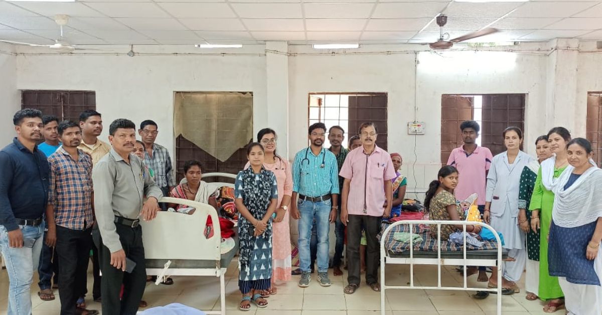 Dr Ganesh Babu with staff at Barsur PHC