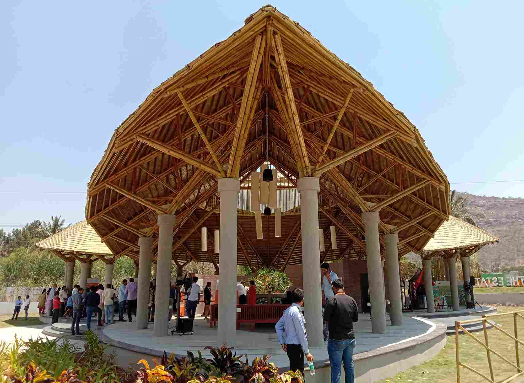 Sanjeev Karpe's bamboo constructions involve farmers growing the crop