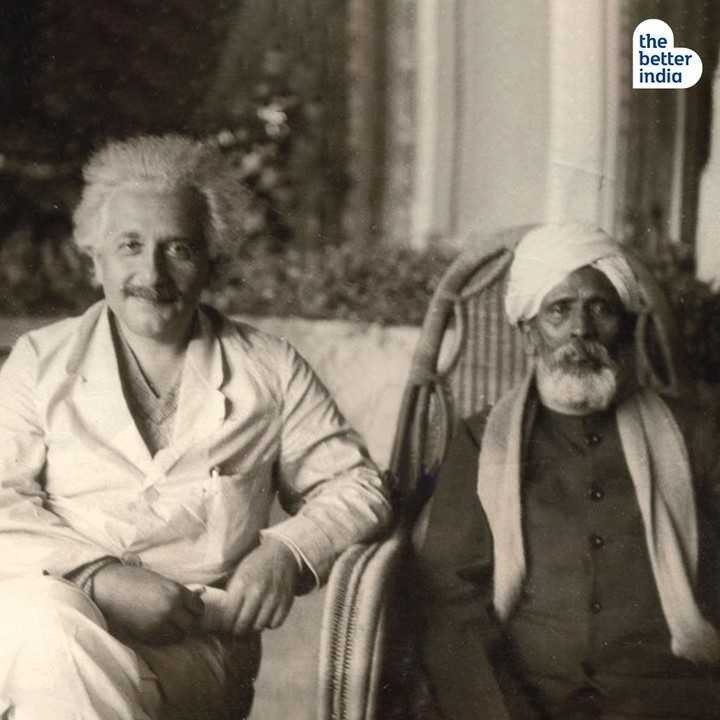 Albert Einstein with Dhondo Kesha Karve, a social worker.