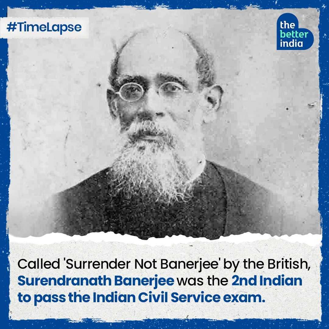 Surendranath Banerjee adalah orang India kedua yang lulus ujian pegawai negeri yang dilembagakan di Inggris