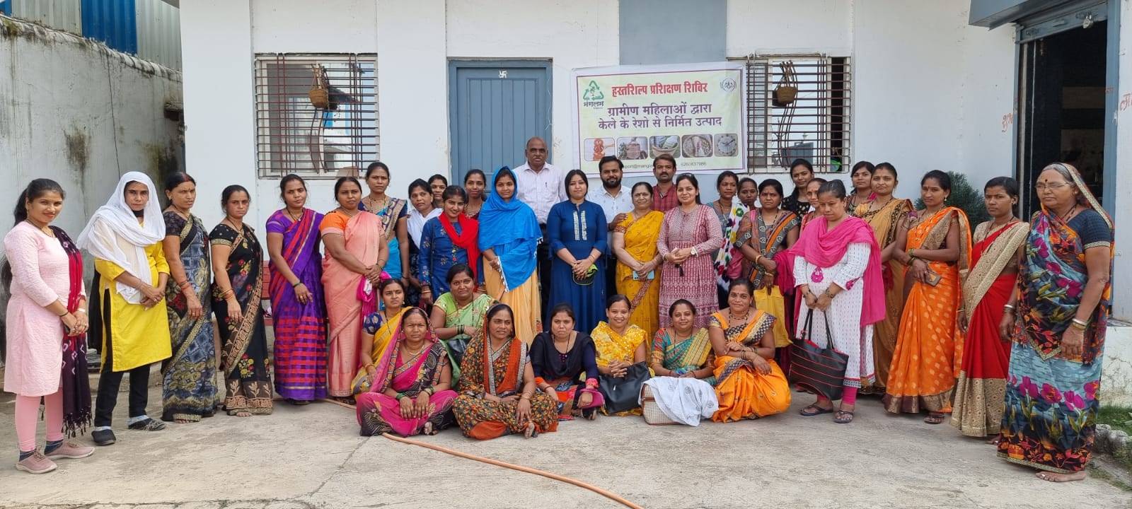 Mehul with the women artisans