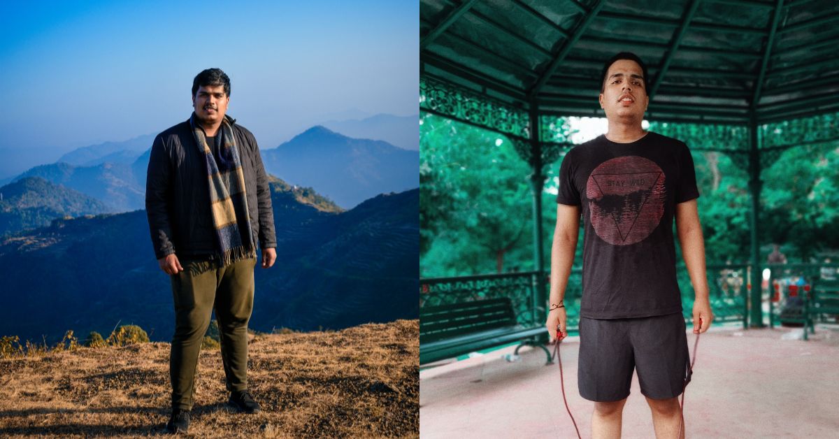 Akash Gusain sebelum dan sesudah penurunan berat badan