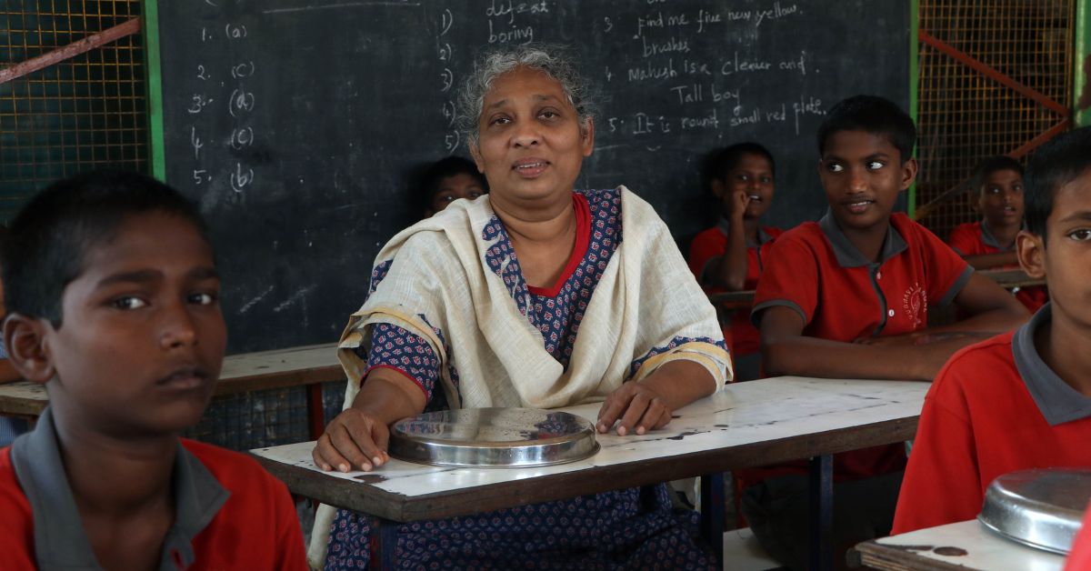 Alice with her children at Udhavi Karangal