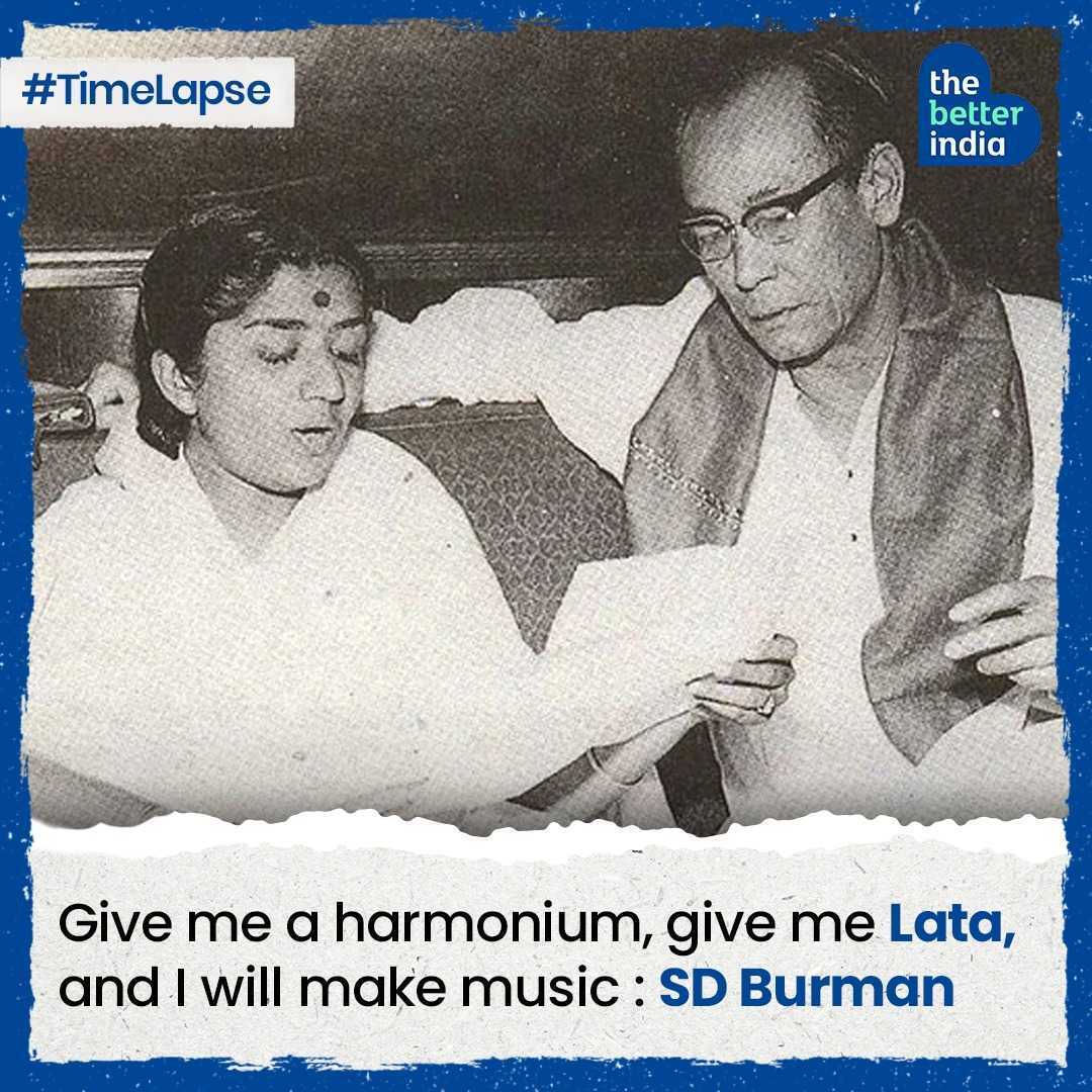Lata Mangeshkar and SD Burman, legendary Indian singers.