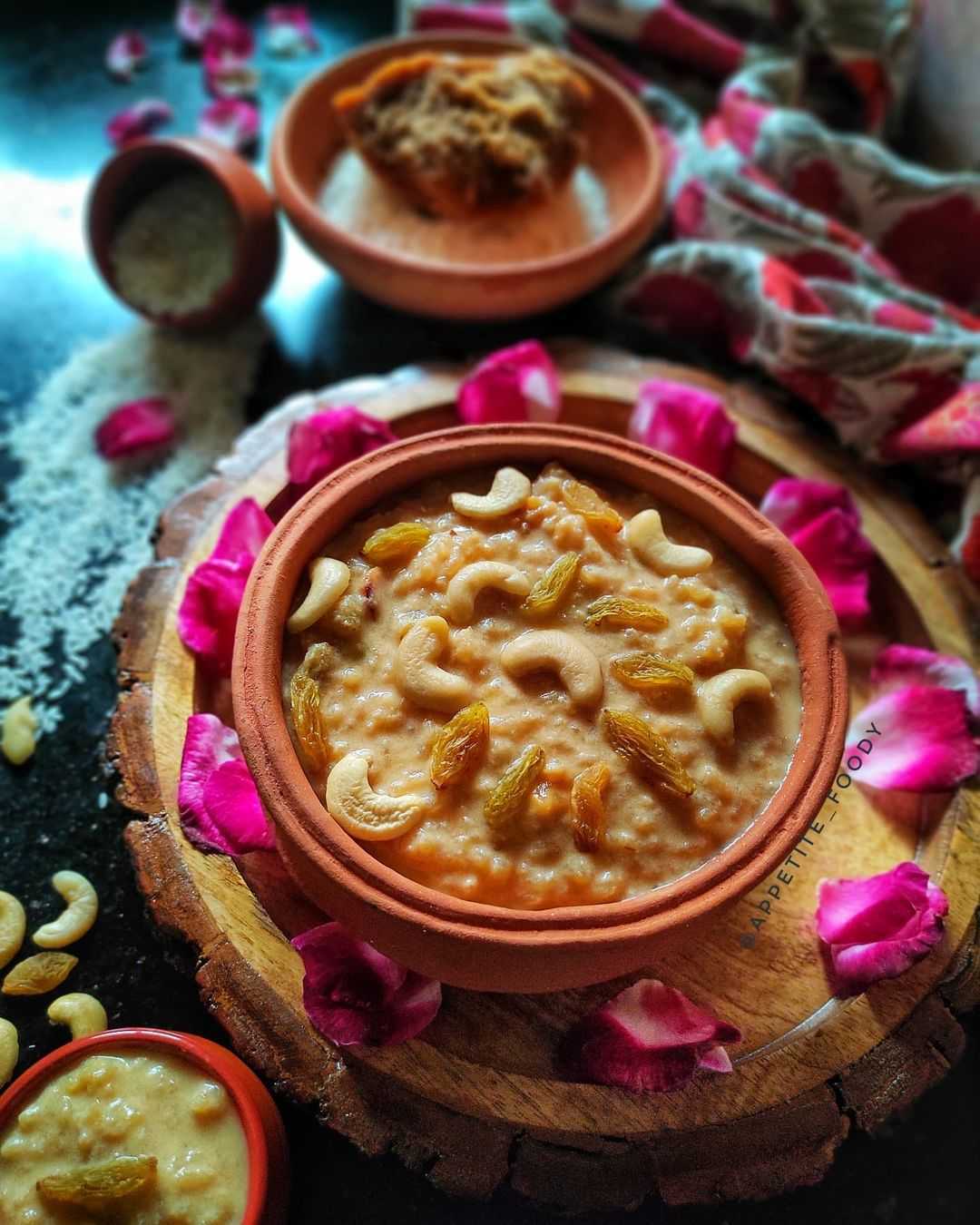 Nolen gur halwa which is a kind of pudding made with milk and jaggery