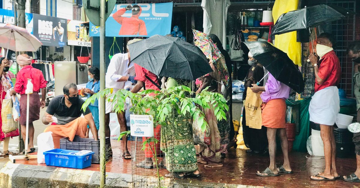 Food distribution during a rainy day
