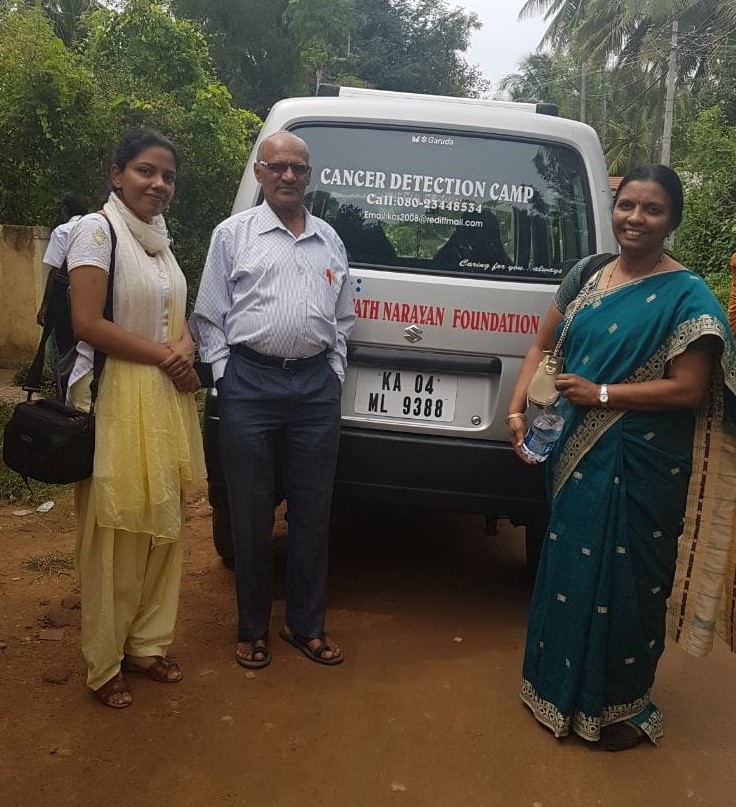 Geetha with team at a rural screening camp
