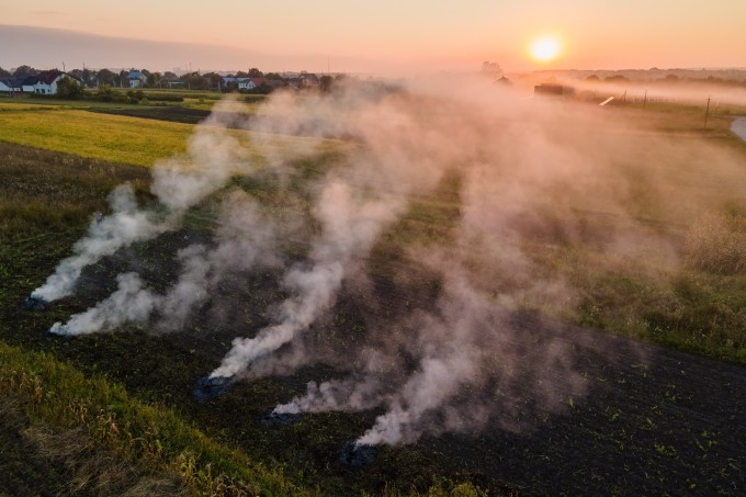 farmers burn their stubble 