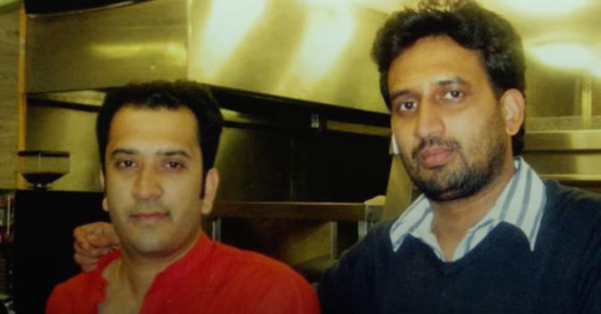 Sujay Sohani and Subodh Joshi who sell vada pav in london