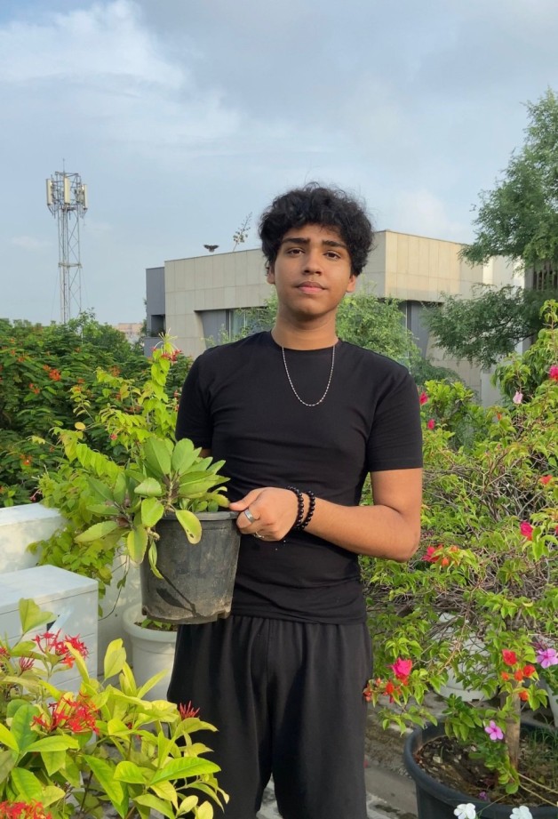 Aman Sharma in his 'urban jungle' at his residence in Delhi.