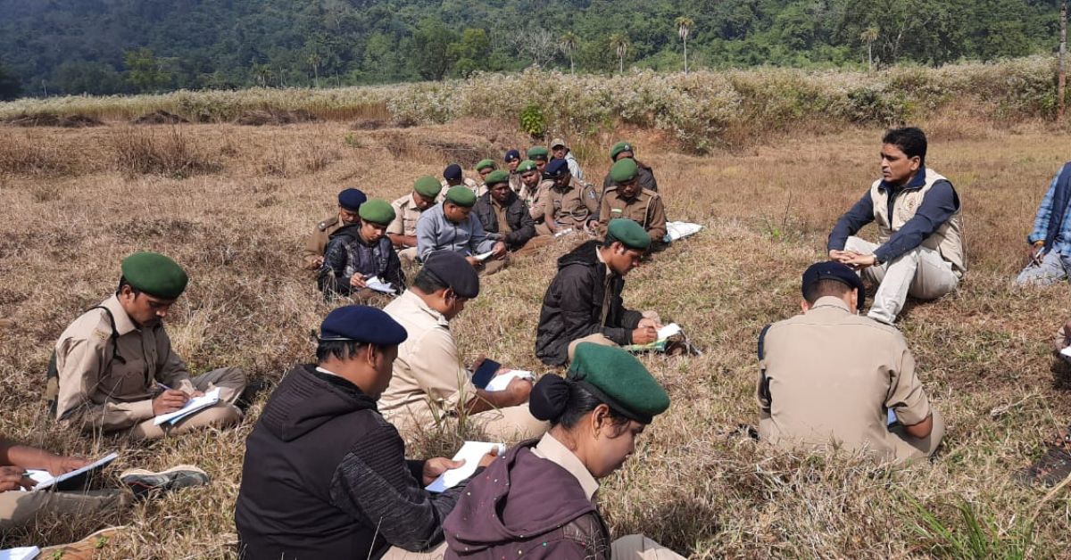 Dr Gajanan D Muratkar, training forest staff and frontline workers in meadow development