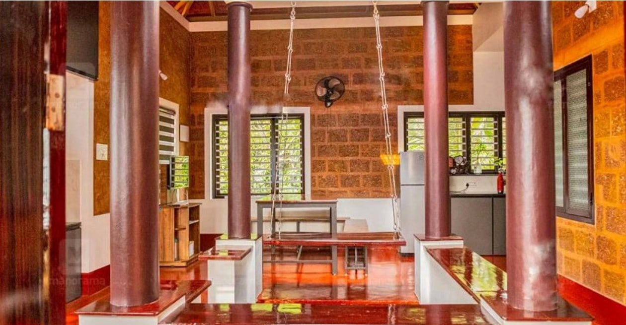 The traditional inner courtyard in kerala eco friendly house