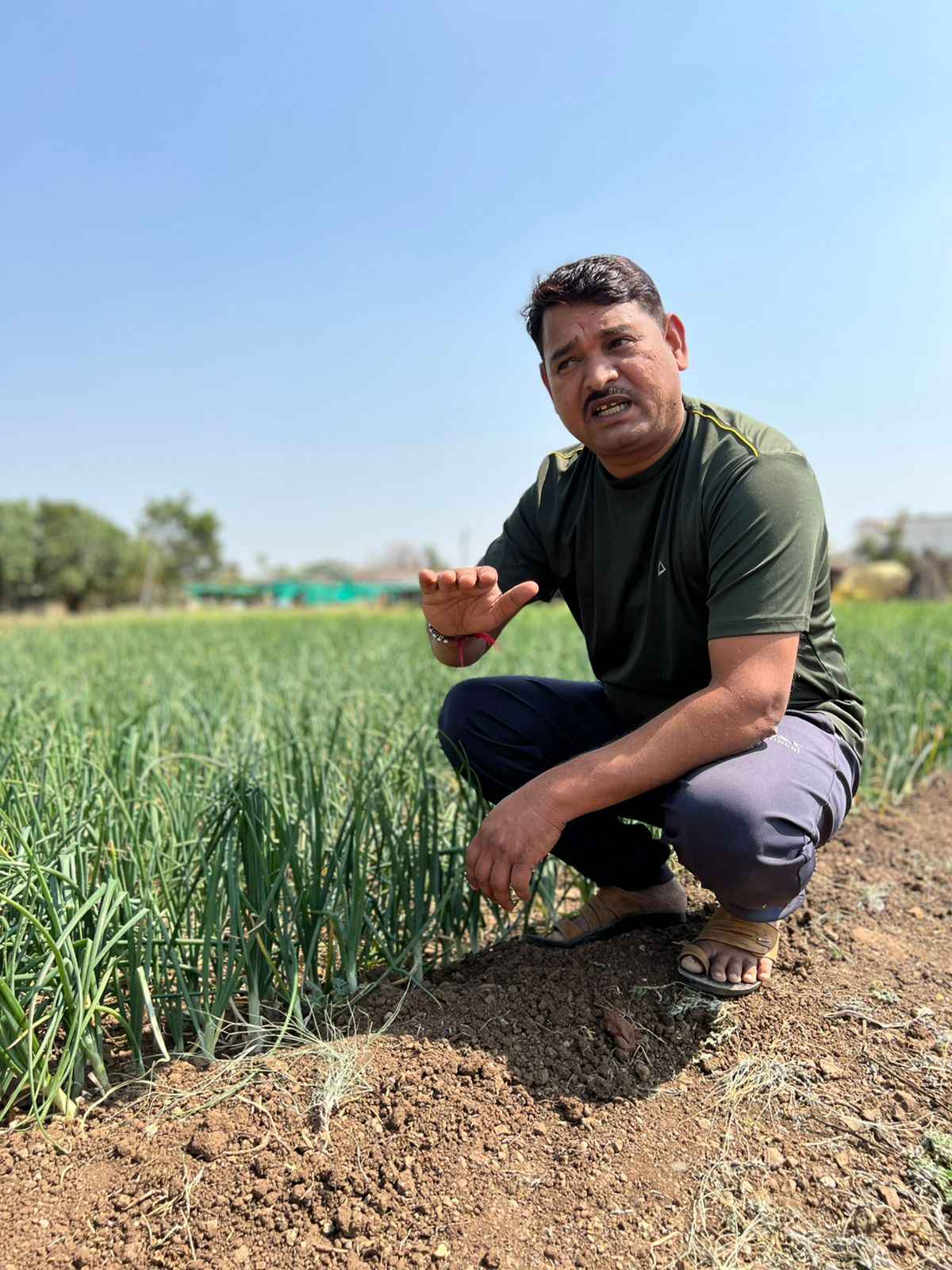 Ganesh Hande, a farmer from Junnar who was the farmer of the month in November 2022.