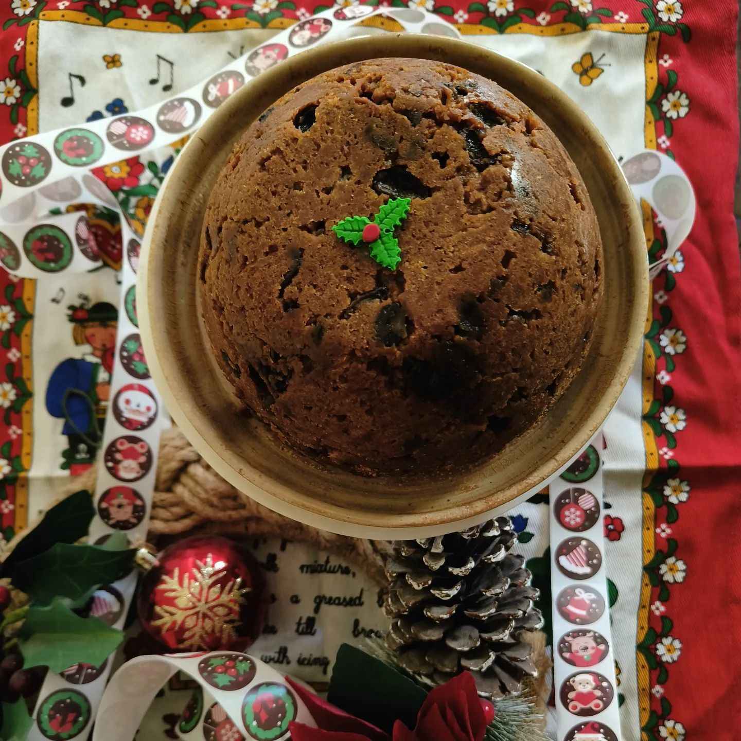 A traditional Christmas cake soaked in rum and made with fruits