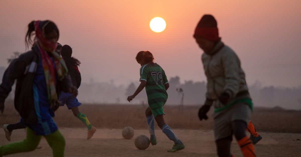 girls from jharkhand village play football 