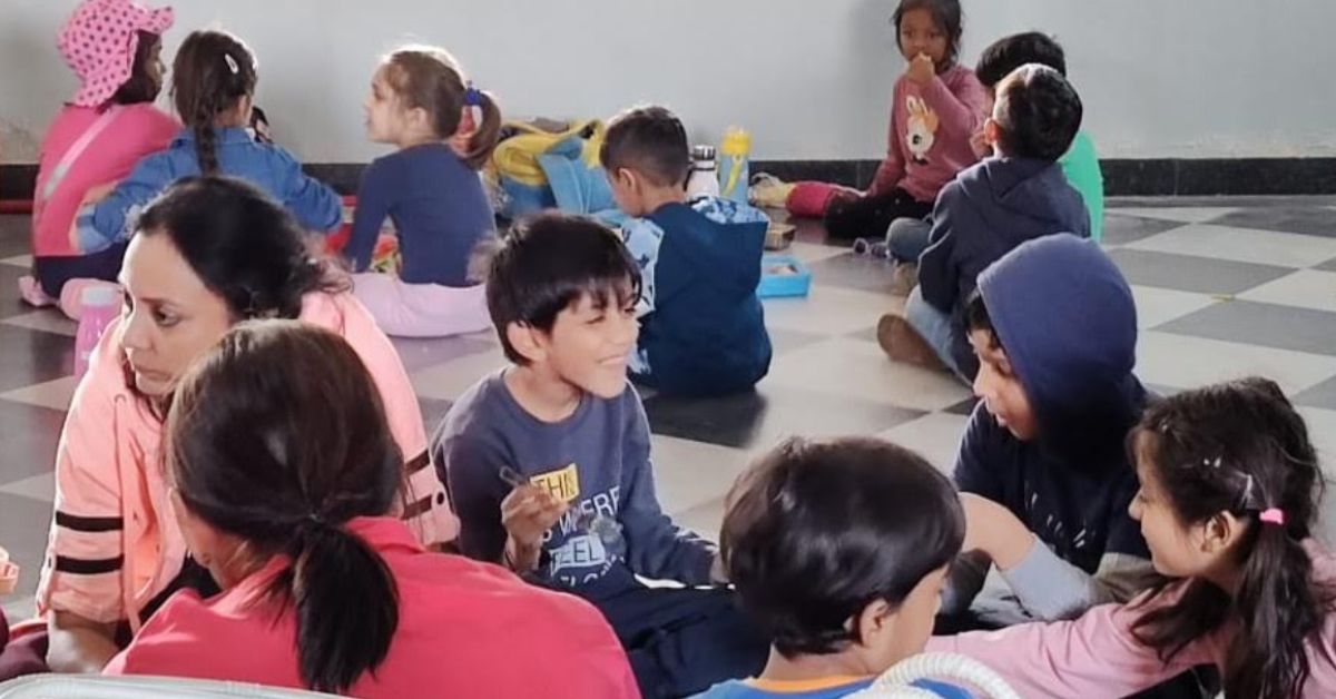 children of the waldorf school in jaipur participate in an activity 