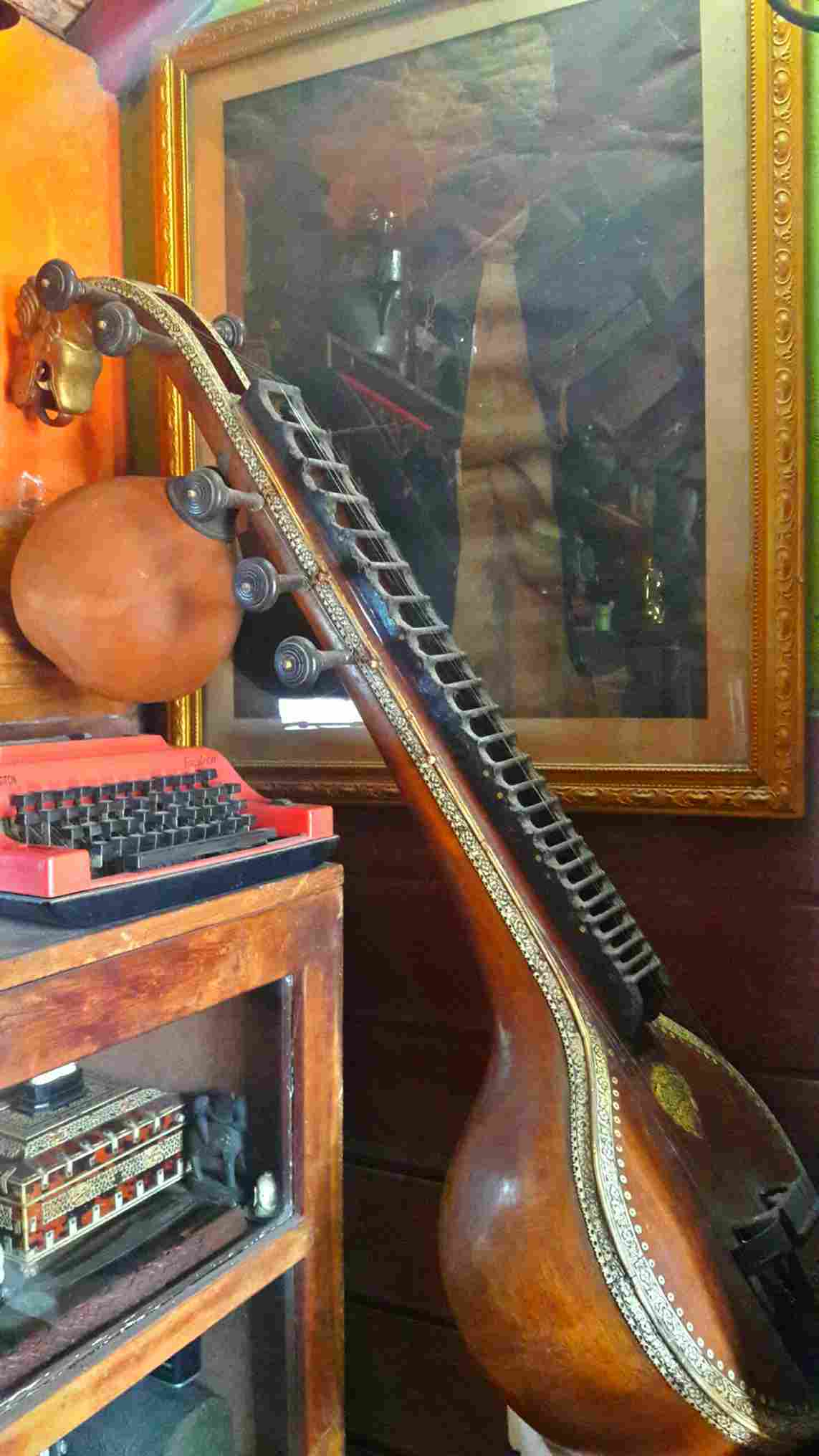 Veena musical instrument made from ivory