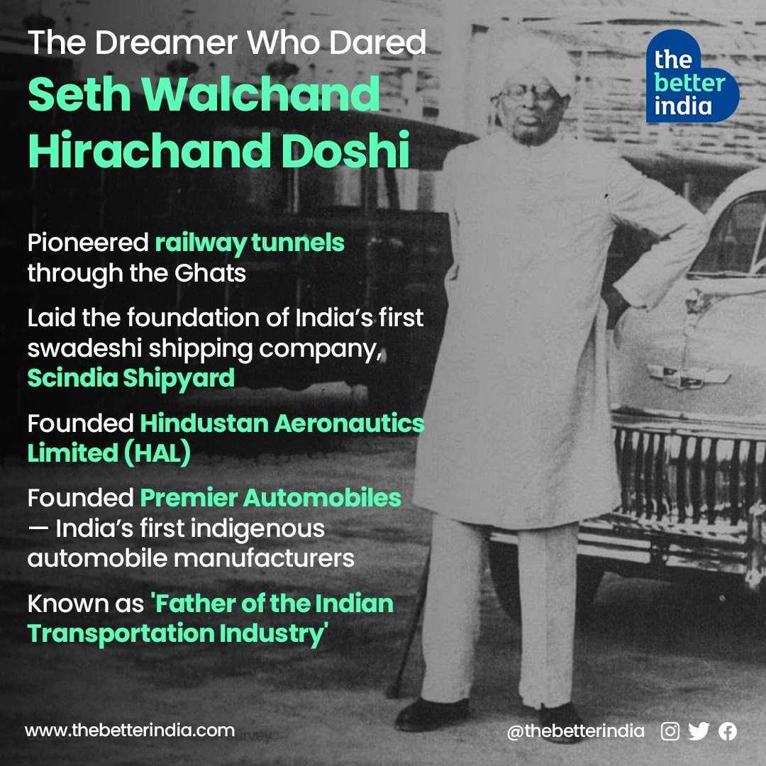 Seth Walchand Hirachand Doshi was the founder of the Walchand group