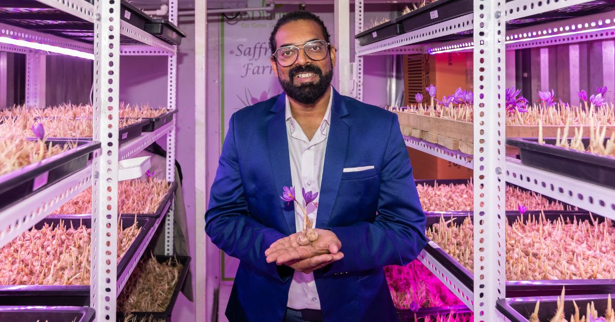 Pune Software Engineer Uses Hydroponics to Grow  Saffron In Shipping Container