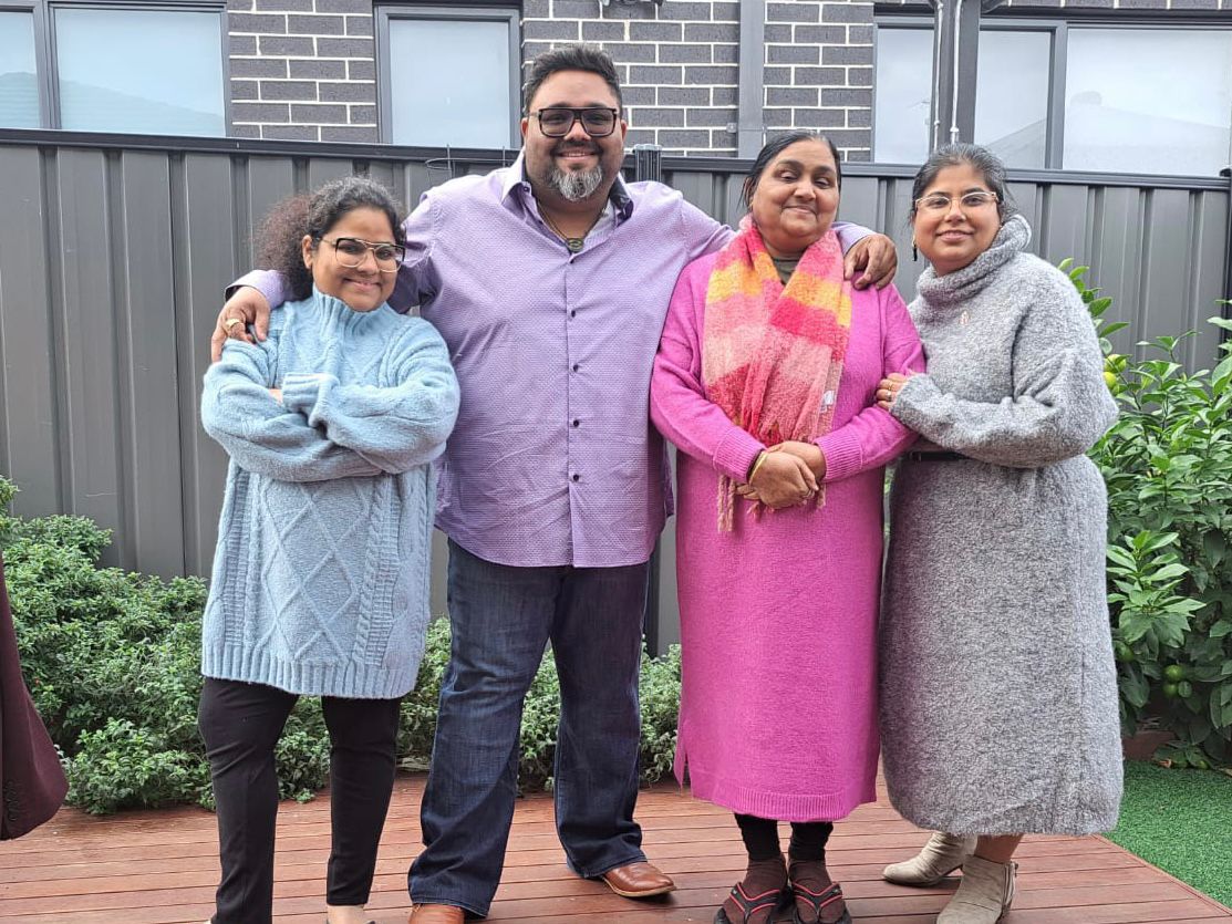 Jaikishaan Sharma, the founder of the DreamChair Club with his family