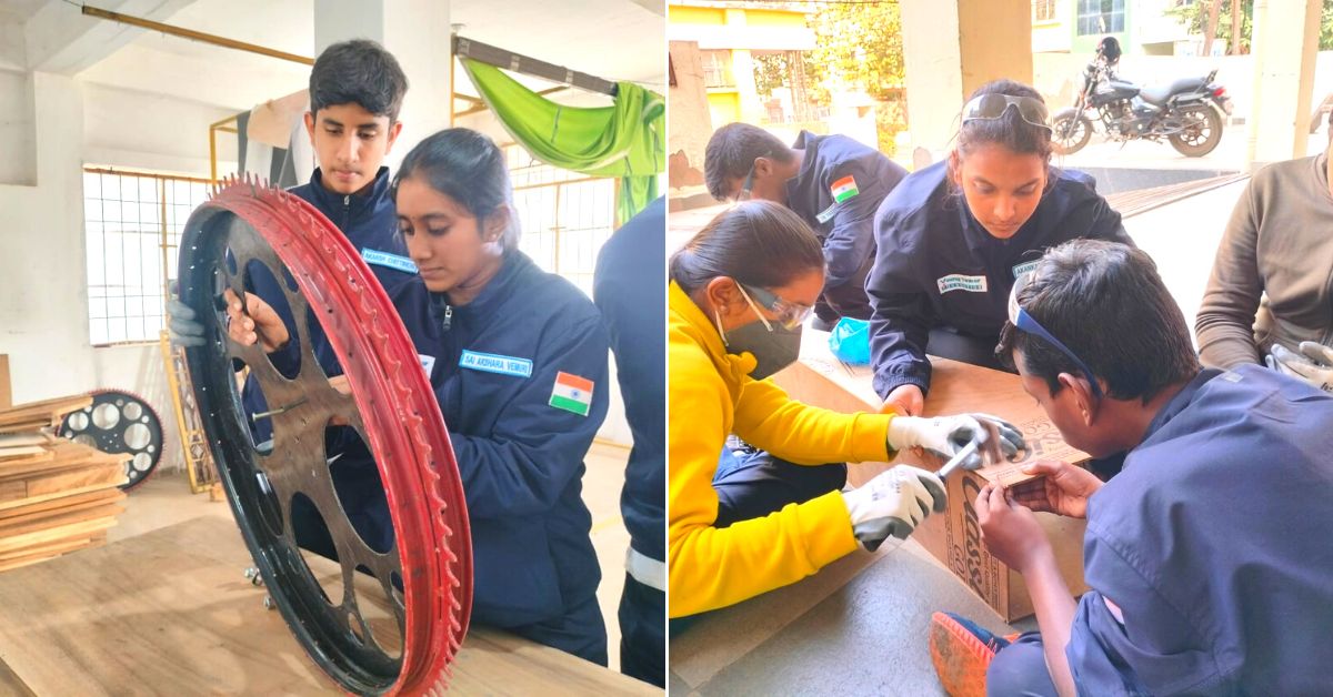 The Young Tinker team at work, building their space rover for the NASA competition.