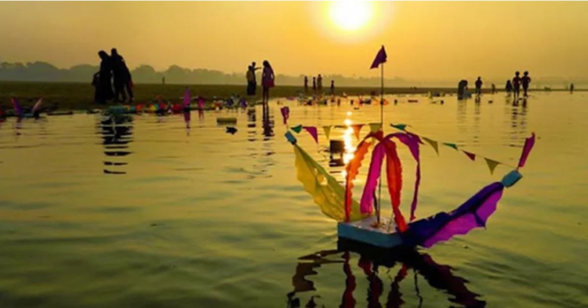 A toy boat symbolic of the giant ships of ancient Odisha at the Bali Yatra