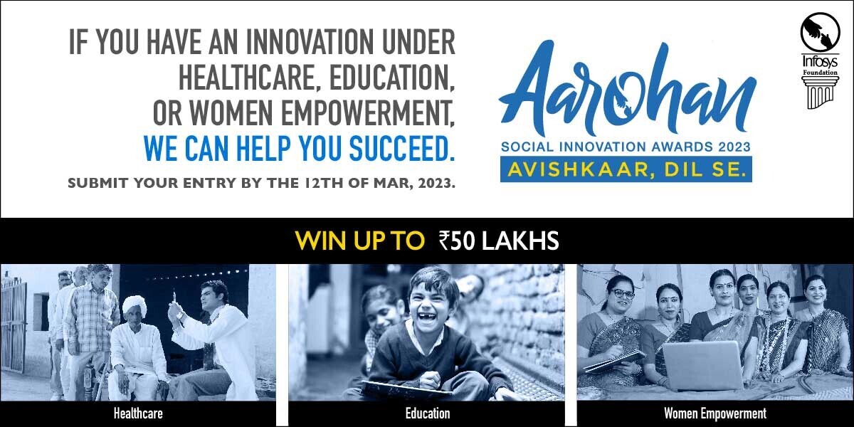 Apply for Aarohan Awards 2023. Win up to Rs. 50 Lakhs!