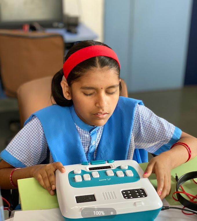 Annie also engages children in grade 2 braille which is more complex than grade 1 and includes a variety of signs and symbols