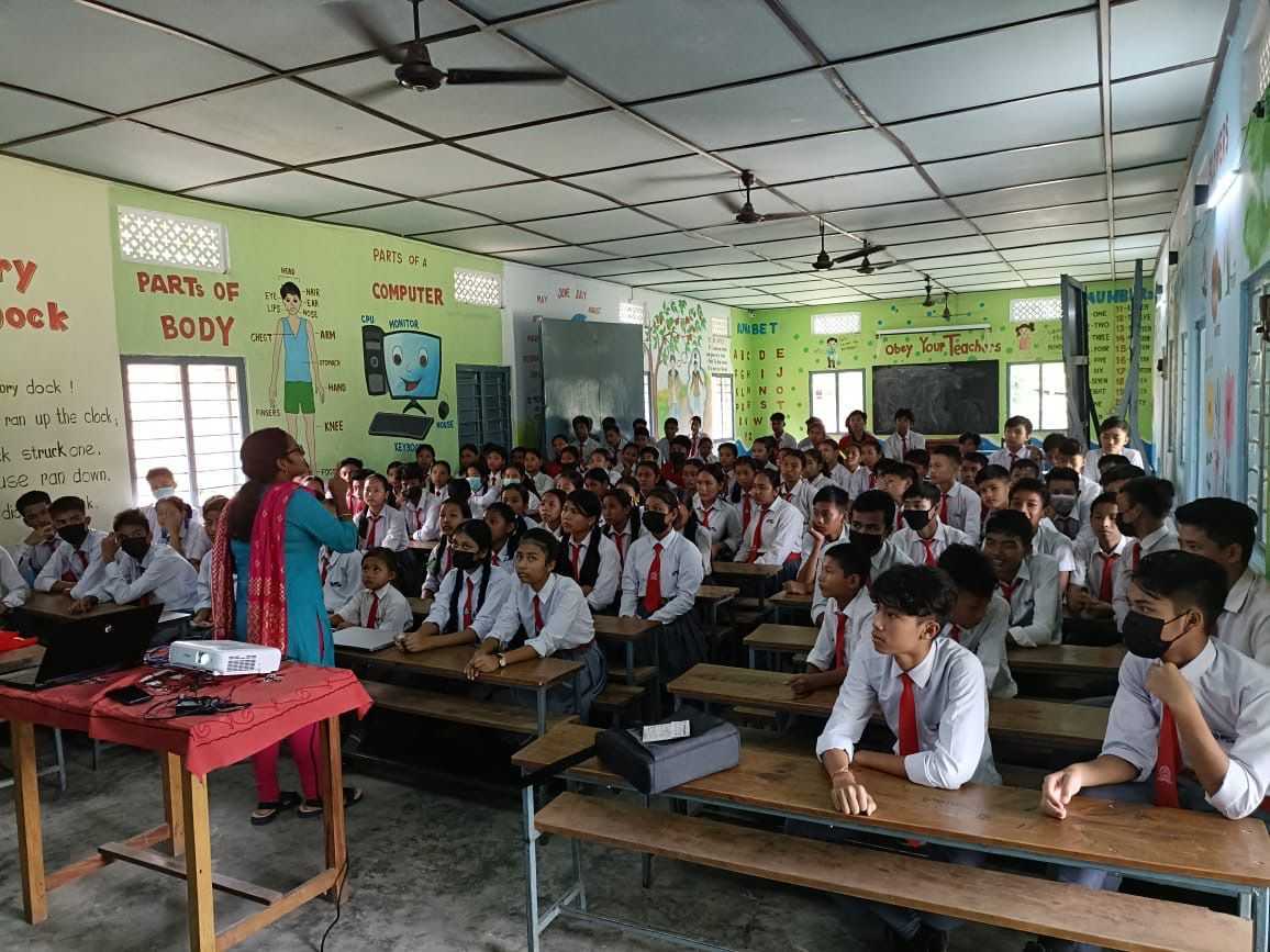 Pallabi reaches out to students across the schools of India to educate them about child trafficking